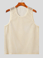 Men's Openwork Round Neck Tank