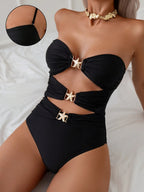 Cutout Sweetheart Neck One-Piece Swimwear