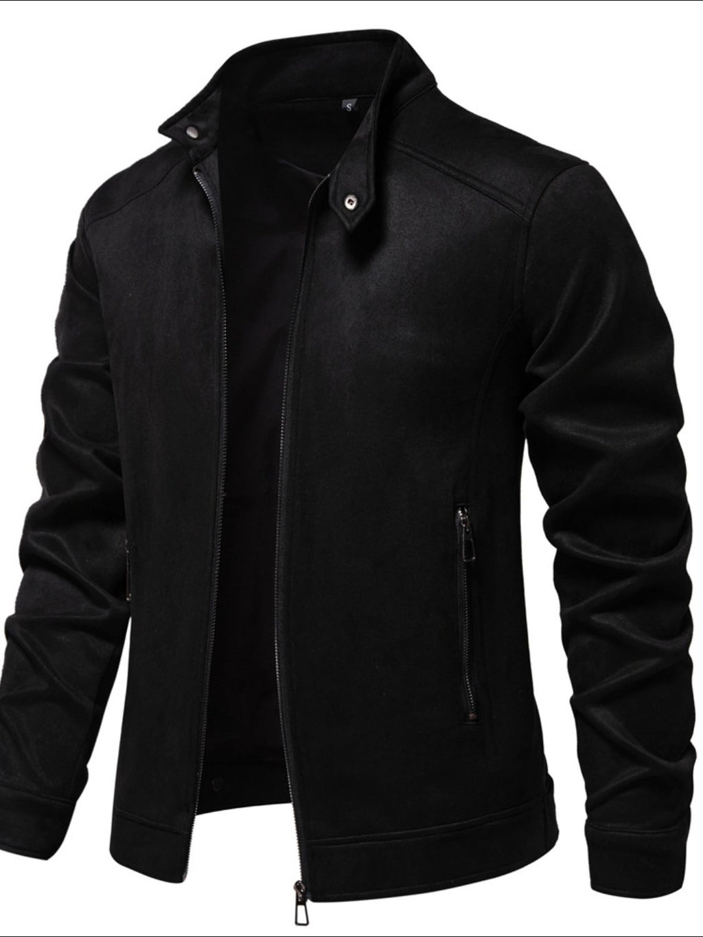 Men's Zip Up Long Sleeve Biker Jacket