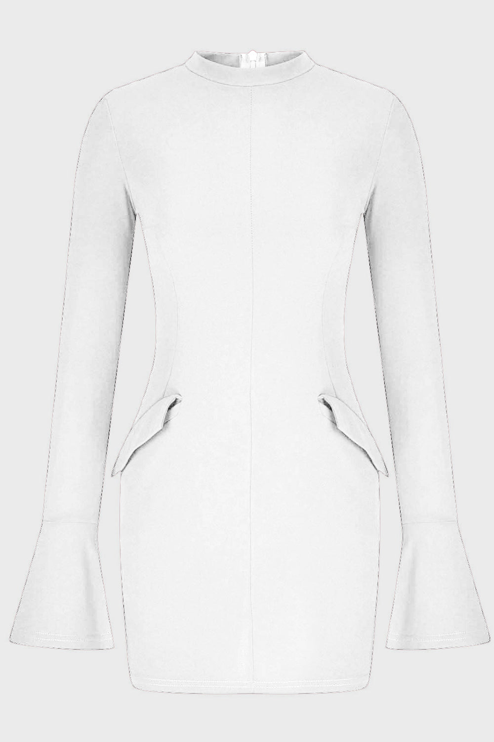 Mock Neck Long Sleeve Mini Dress