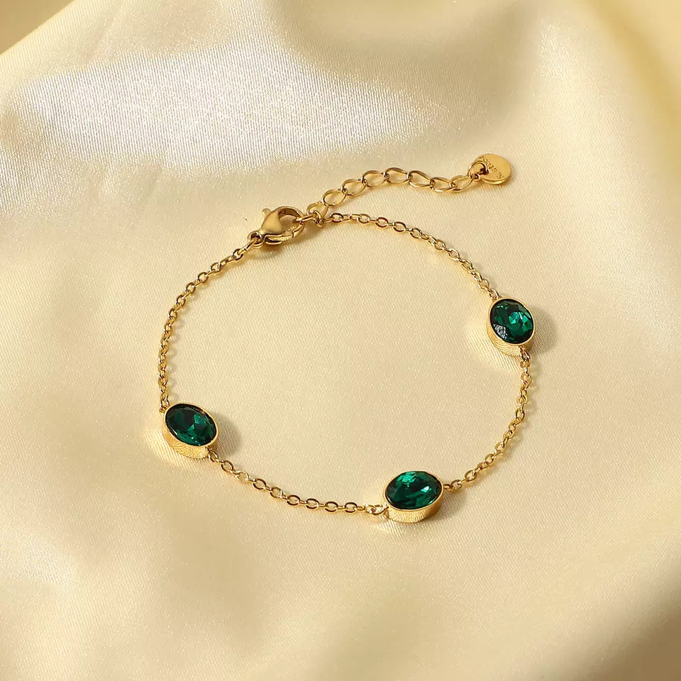 Malachite Zircon Bracelet
