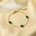 Malachite Zircon Bracelet