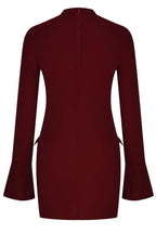 Mock Neck Long Sleeve Mini Dress