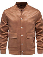 Men's Baseball Collar Snap Down Jacket