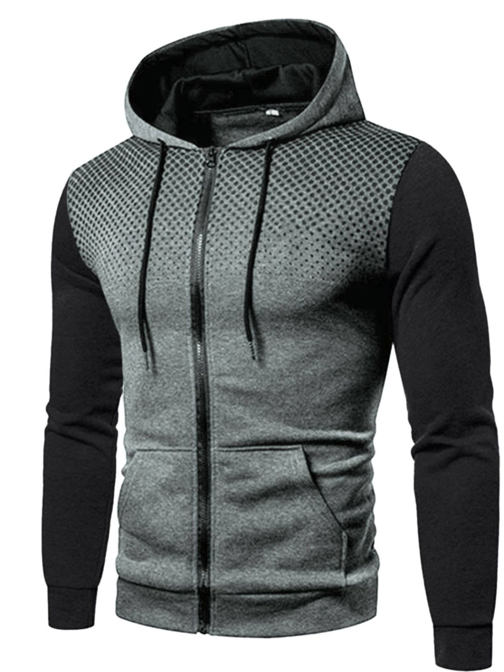 Men's Plus Size Drawstring Zip Up Hoodie