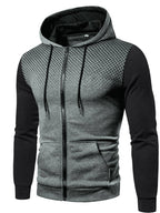 Men's Plus Size Drawstring Zip Up Hoodie