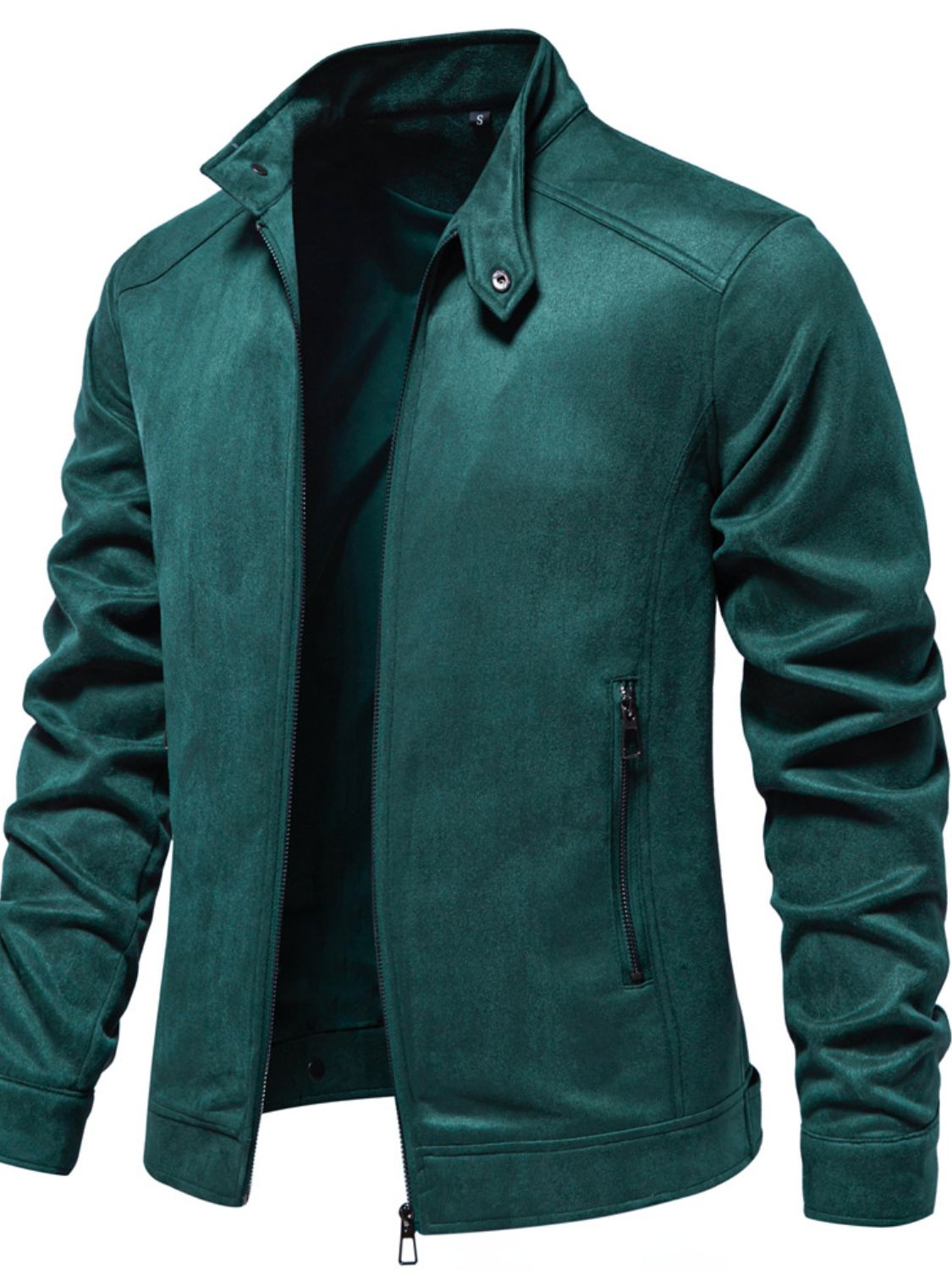 Men's Zip Up Long Sleeve Biker Jacket
