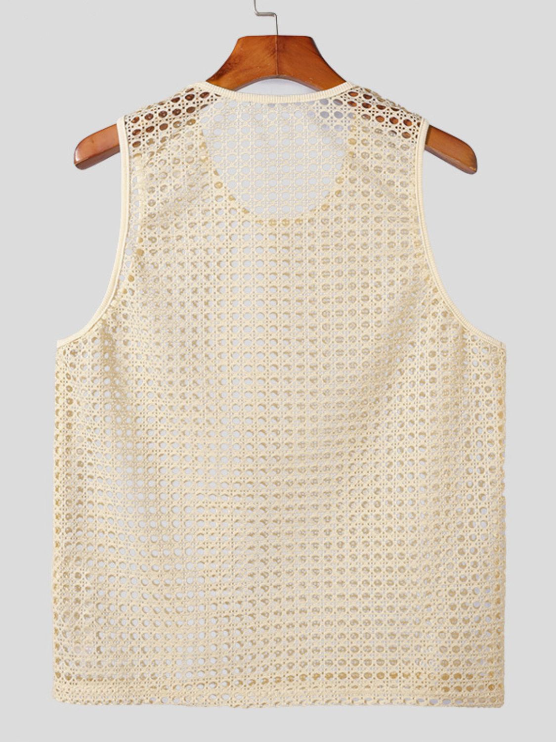 Men's Openwork Round Neck Tank