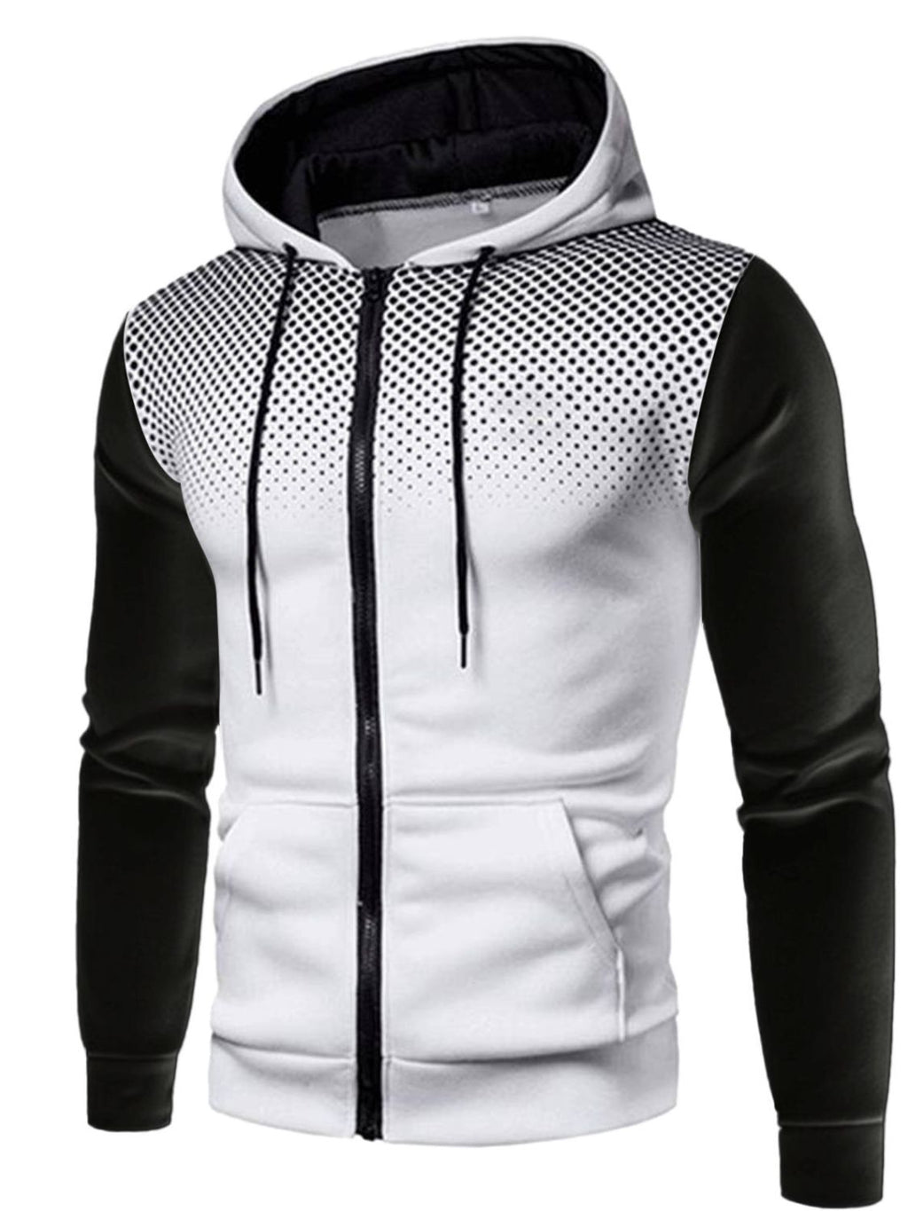 Men's Plus Size Drawstring Zip Up Hoodie