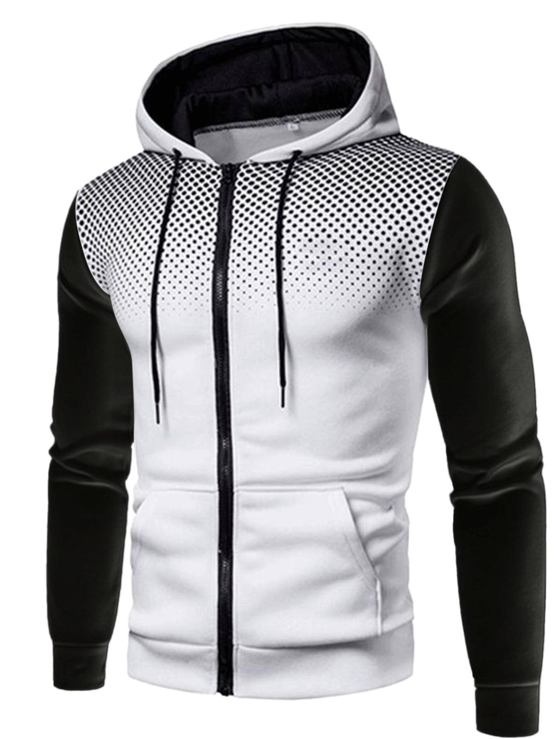 Men's Plus Size Drawstring Zip Up Hoodie